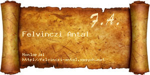 Felvinczi Antal névjegykártya